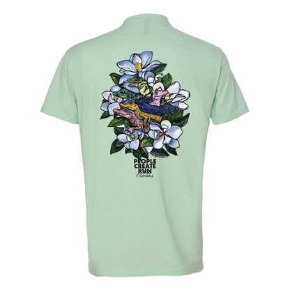 Flowers Mint Green Tee